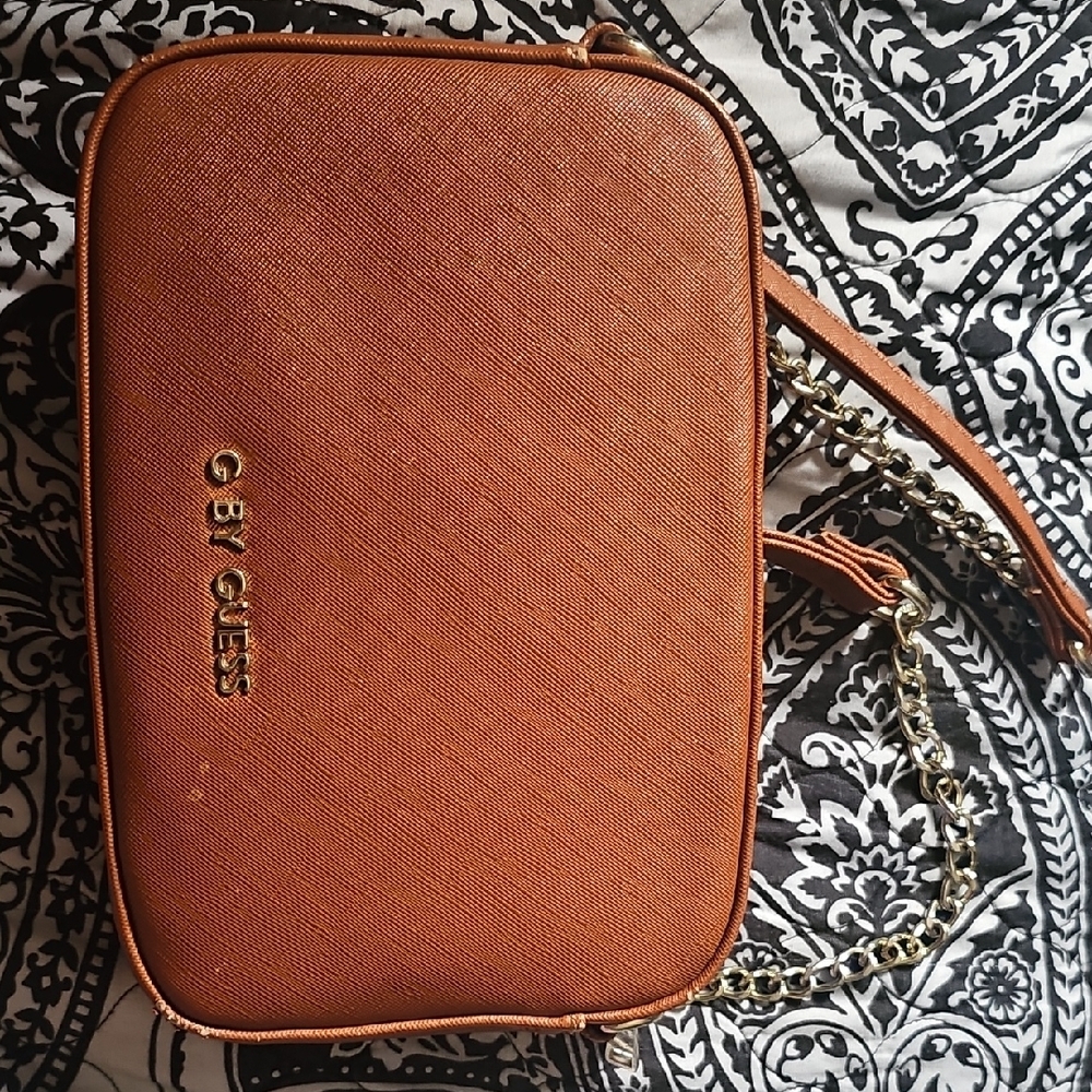 G by Guess Tan Crossbody Bag with Chain Strap